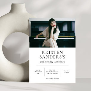 Convites Aniversário de foto minimalista moderno