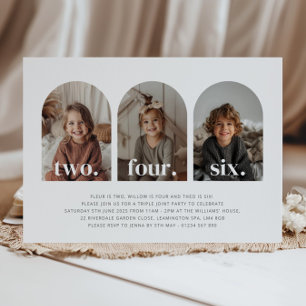 Convites Aniversário de Foto Paisagem Tripla