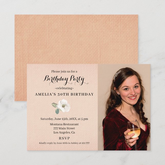 Convites Aniversário de Foto Personalizada  (Frente/Verso)