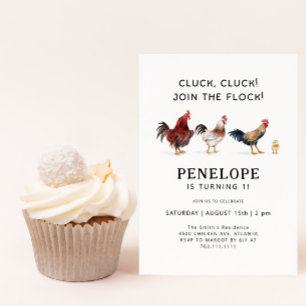 Convites Aniversário de frango fazenda