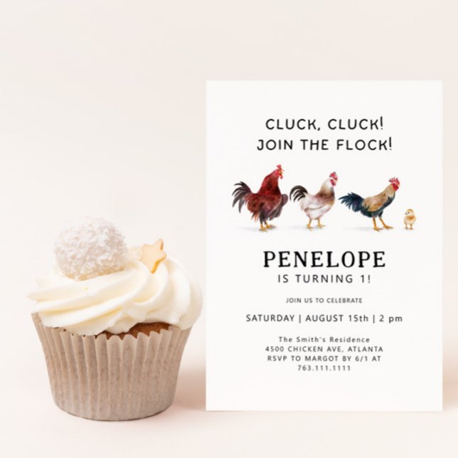 Convites Aniversário de frango fazenda (Criador carregado)
