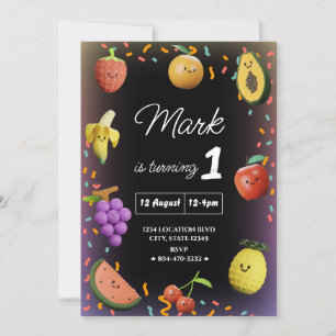 Convites Aniversário de Fruta Dançante Fofa