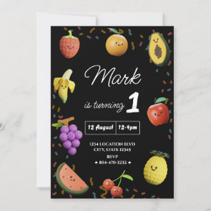 Convites Aniversário de Fruta Dançante Fofa