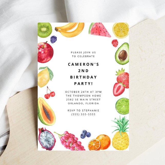 Convites Aniversário de Frutas da Lagarta Muito Faminta (Criador carregado)