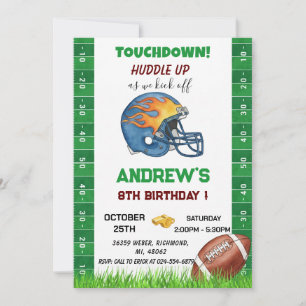 Convites Aniversário de Futebol Americano Pessoal
