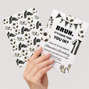 Convites Aniversário de futebol - Bruh É hora do jogo
