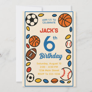 Convites Aniversário de futebol desportivo bonito