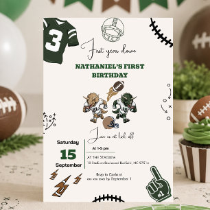 Convites Aniversário de futebol do primeiro ano, dinossauro