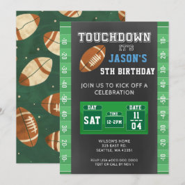 Convites Aniversário de Futebol do Super Bowl Boy Touch Dow
