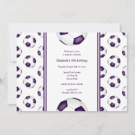 Convites aniversário de futebol ou festa de time de garota
