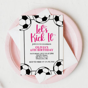 Convites Aniversário de Futebol Rosa