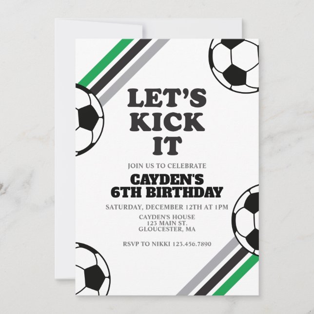 Convites Aniversário de Futebol Vamos Chutar (Frente)