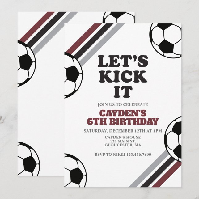 Convites Aniversário de Futebol Vamos Chutar (Frente/Verso)