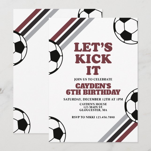 Convites Aniversário de Futebol Vamos Chutar (Frente/Verso)