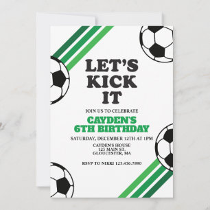 Convites Aniversário de Futebol Vamos Chutar Verde