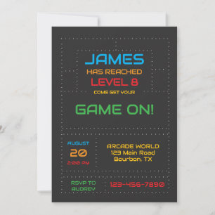 Convites Aniversário de Gamer de Nível Avançado