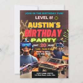 Convites Aniversário de Gamer Meninos ou Meninas de Qualque