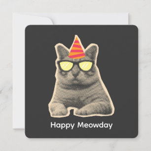 Convites Aniversário de gato engraçado