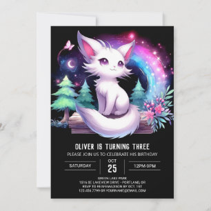 Convites Aniversário de Gato Magical Elegante