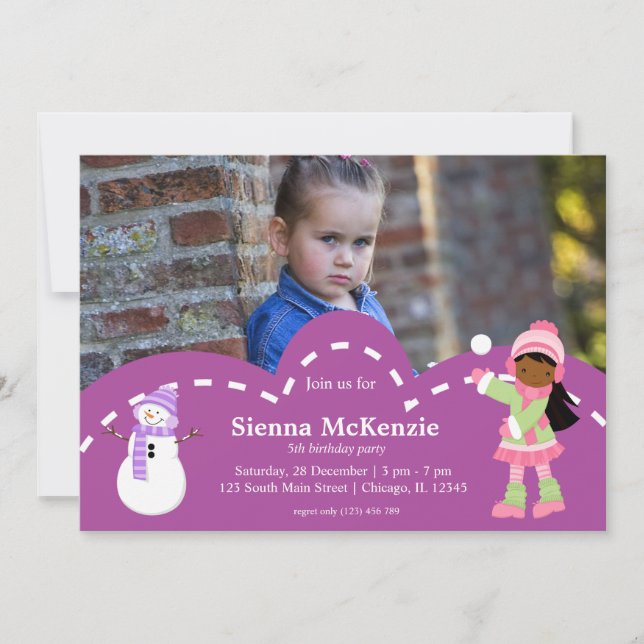 Convites Aniversário de gelo (Frente)