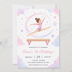 Convites Aniversário de Ginástica de Menina Pessoal