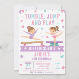 Convites Aniversário de Ginástica Personalizado