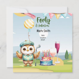 Convites Aniversário de golfe do aniversário de 40 anos