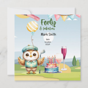 Convites Aniversário de golfe do aniversário de 40 anos