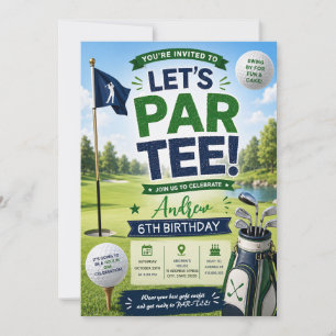 Convites Aniversário de Golfe Esportivo Personalizado