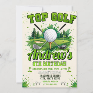 Convites Aniversário de golfe infantil personalizado