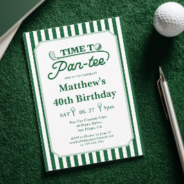 Convites Aniversário de Golfe Masculino Tempo Moderno para 