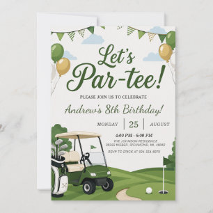 Convites Aniversário de Golfe Personalizado