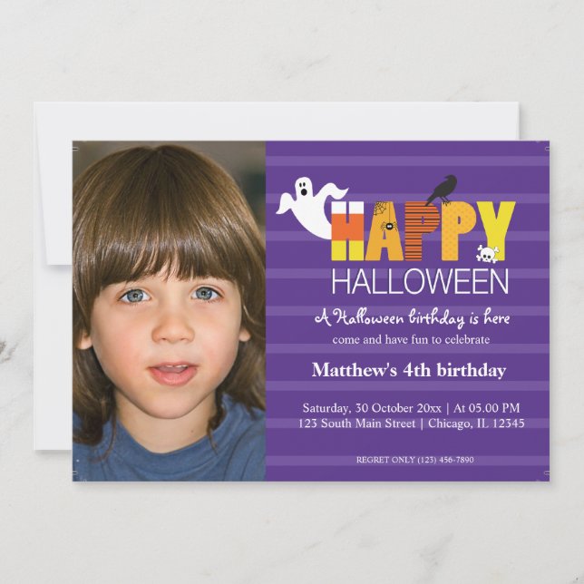 Convites Aniversário de Halloween (Frente)