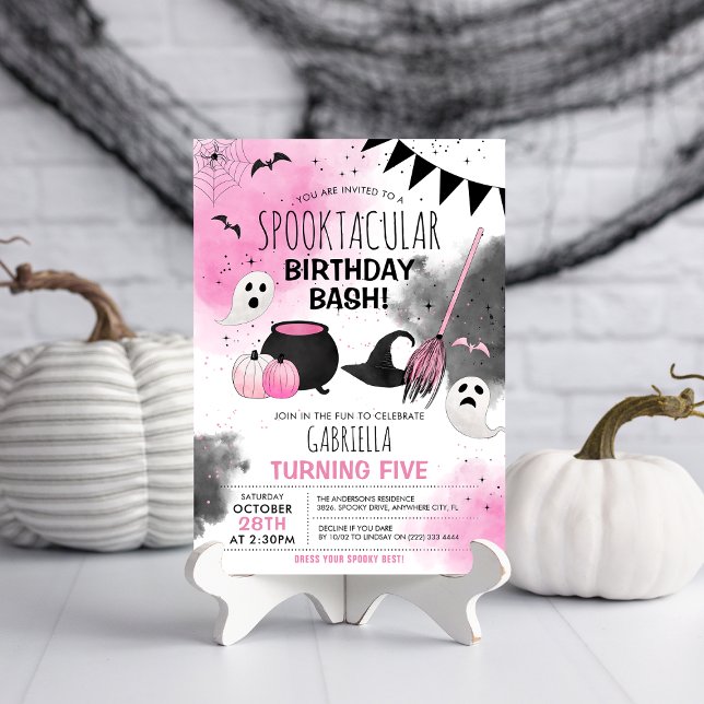 Convites Aniversário de Halloween das Meninas Fofas Espetac (Criador carregado)