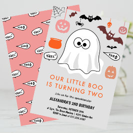 Convites Aniversário de Halloween de 2 anos espetacular peq