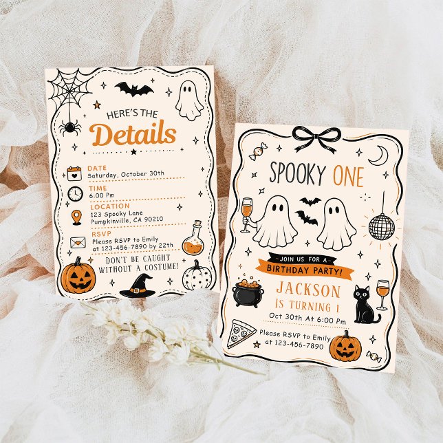 Convites Aniversário de Halloween do Espeluznante Um (Criador carregado)