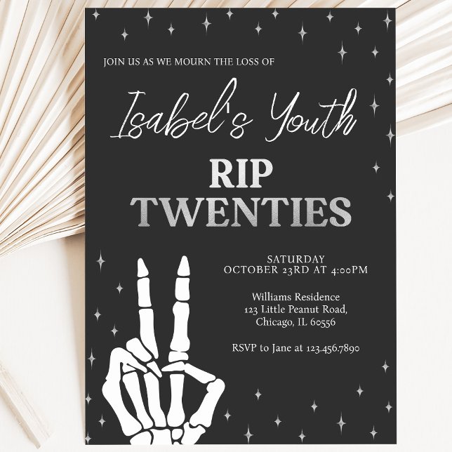 Convites Aniversário de Halloween RIP Twenties (Criador carregado)