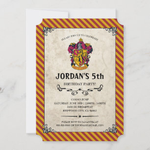 Convites Aniversário de Harry Potter Gryffindor