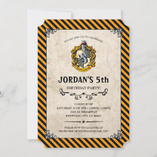 Convites Aniversário de Harry Potter Hufflepuff