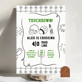 Convites Aniversário de Homem Adulto Touchdown Desenhado à 