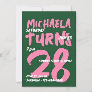 Convites Aniversário de Idade Personalizado Colorido Modern