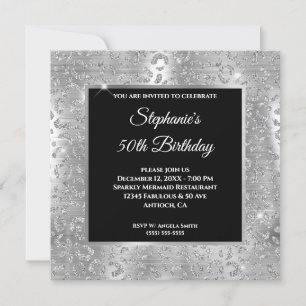 Convites Aniversário de Impressão Leopardo Glitter de Sil