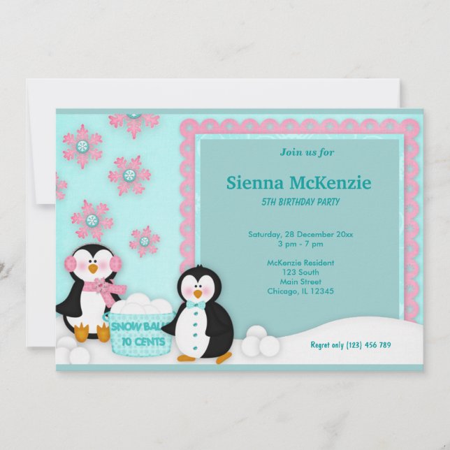 Convites Aniversário de inverno (Frente)