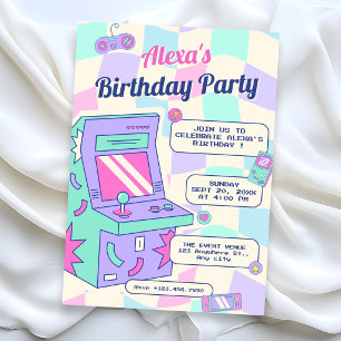 Convites Aniversário de jogo retrô
