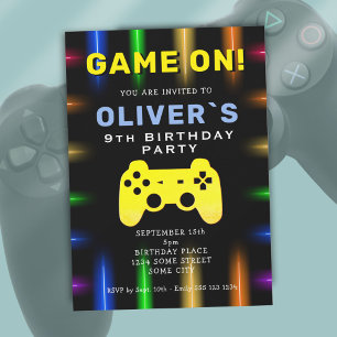 Convites Aniversário de Jogos de Vídeo Controle de Jogos