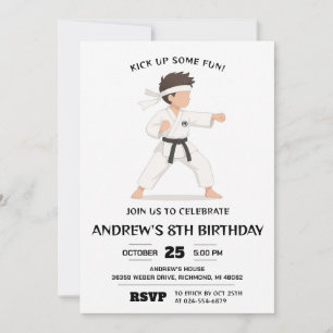 Convites Aniversário de Karatê Artes Marciais pessoal