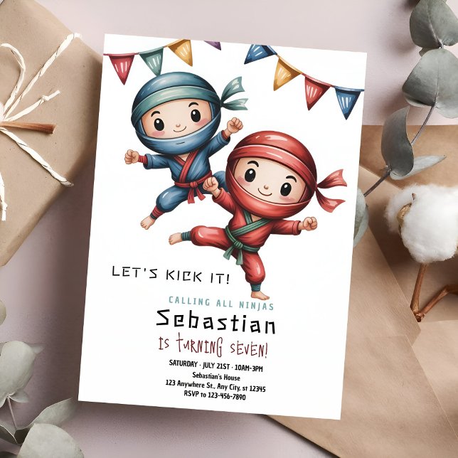 Convites Aniversário de Karatê Ninja  (Criador carregado)