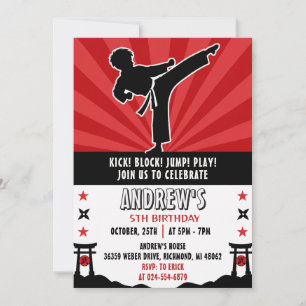 Convites Aniversário de Karate pessoal