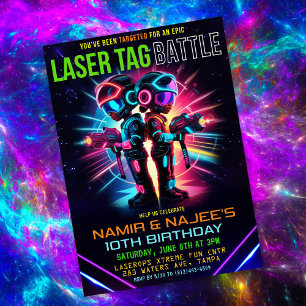 Convites Aniversário de Laser Tag Afro-Americano