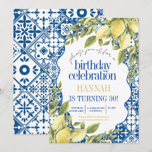 Convites Aniversário de Limão Italiano 30 mediterrânico